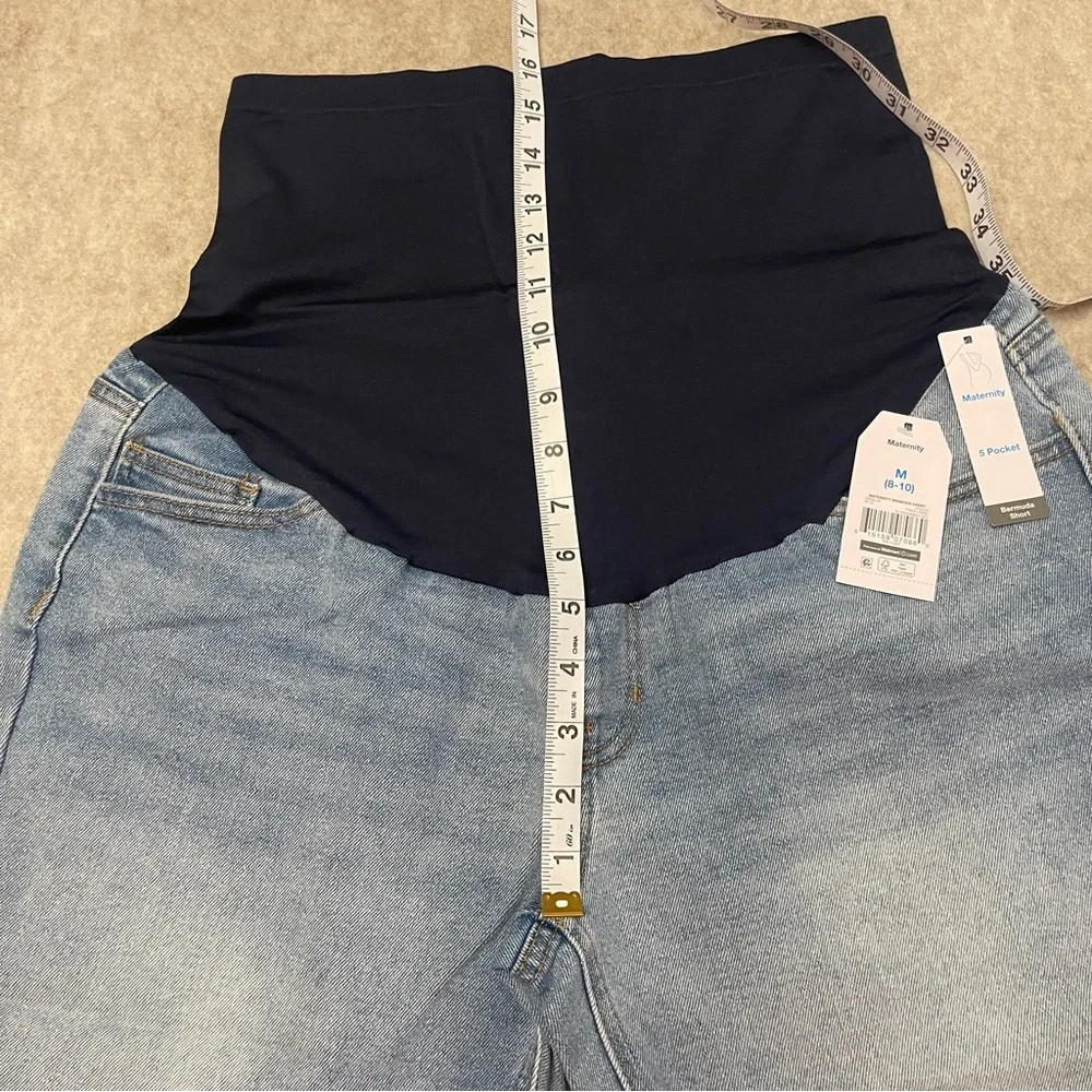 Time And Tru Maternity Blue Denim Jean Bermuda Shorts Womens size M(8-10) New